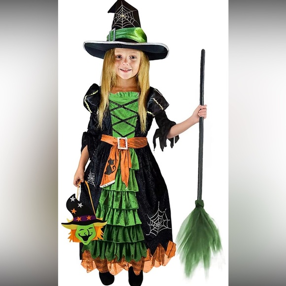 Other - New Girls Size Small Halloween Witch Costumes Girls Deluxe Kids Halloween Dress